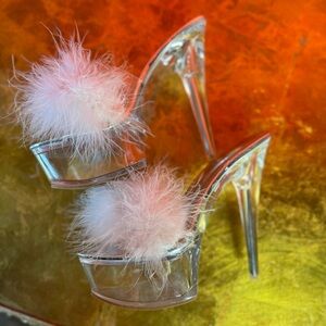 Dolls Kill Pleaser stripper fuzzy heels